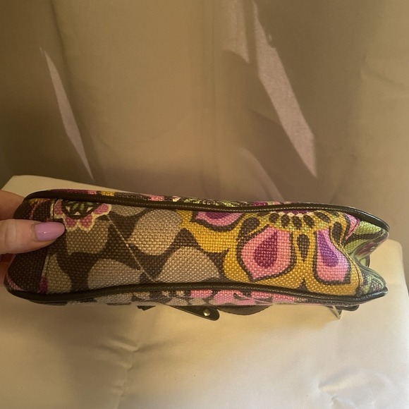 Spartina 449 Purple Canvas Floral Purse Small Shoulder Crossbody Bag - Picture 4 of 15